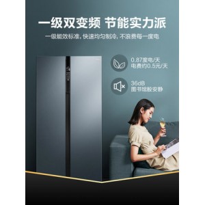 美的BCD-549升双开门家用无霜风冷一级能效变频智能对开门电冰箱